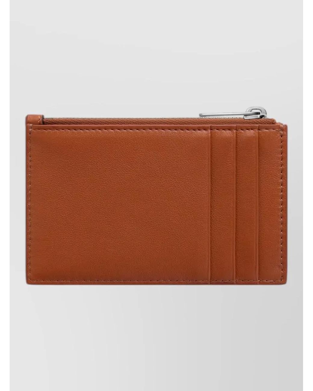 Céline Brown Leather Zipped Card Holder for men