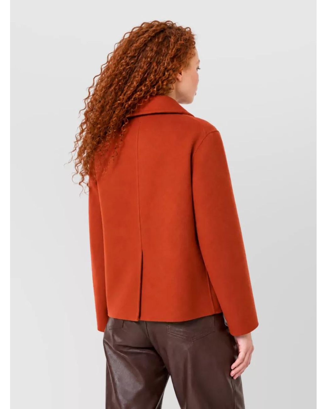 Max Mara Orange Wool Single-Breasted Coat