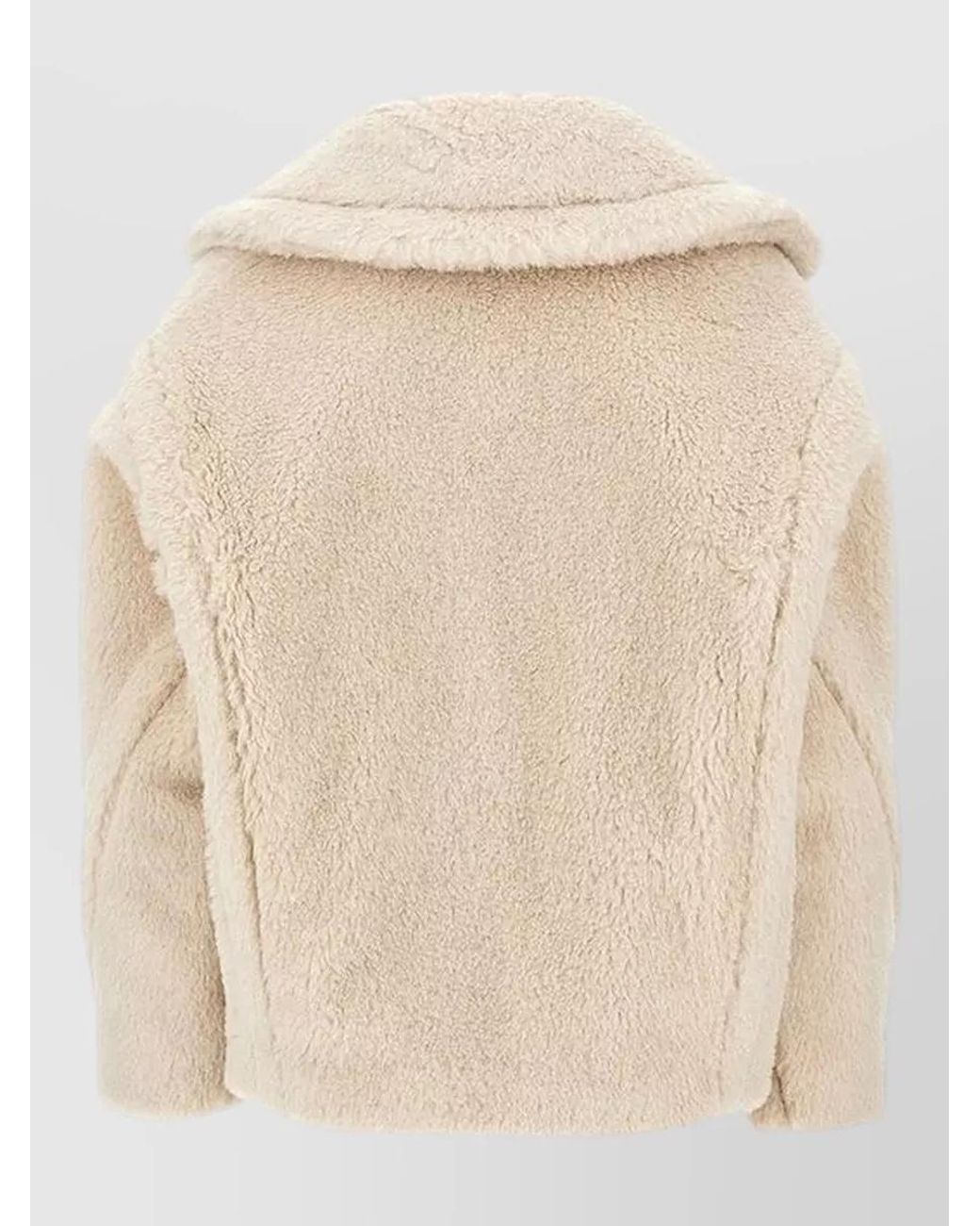 Max Mara Natural Alpaca Wool Silk Double-Breasted Coat