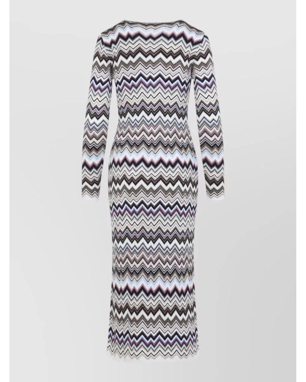 Missoni White Zigzag Metallic Knit Maxi Dress