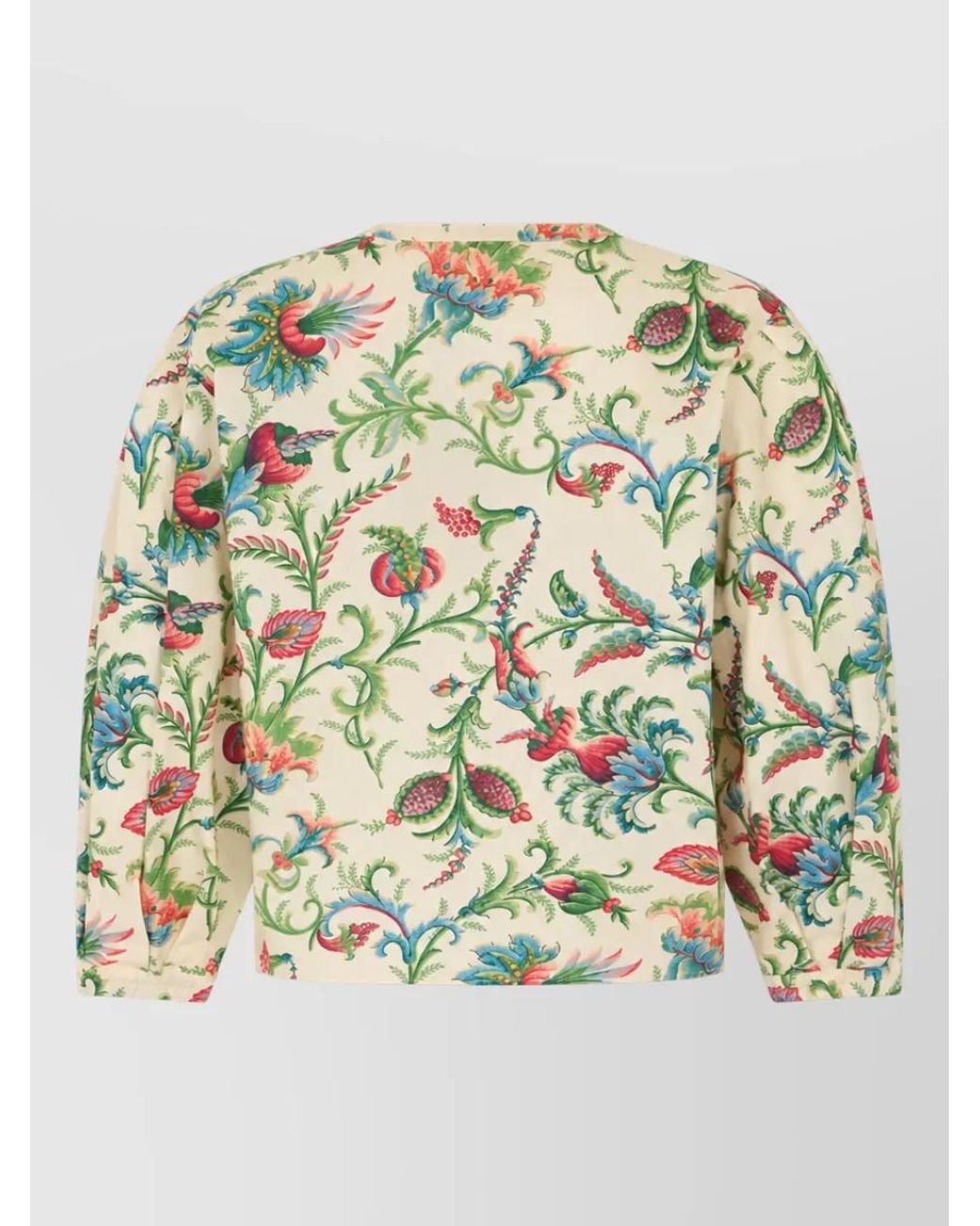 Etro Metallic Floral V-Neck Blouse
