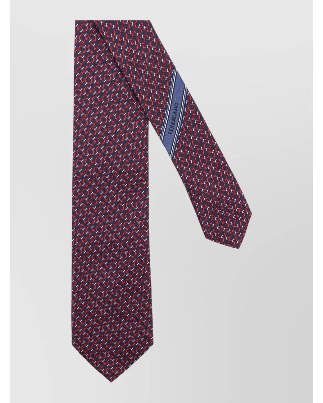 Ferragamo Purple Silk Printed Tie for men