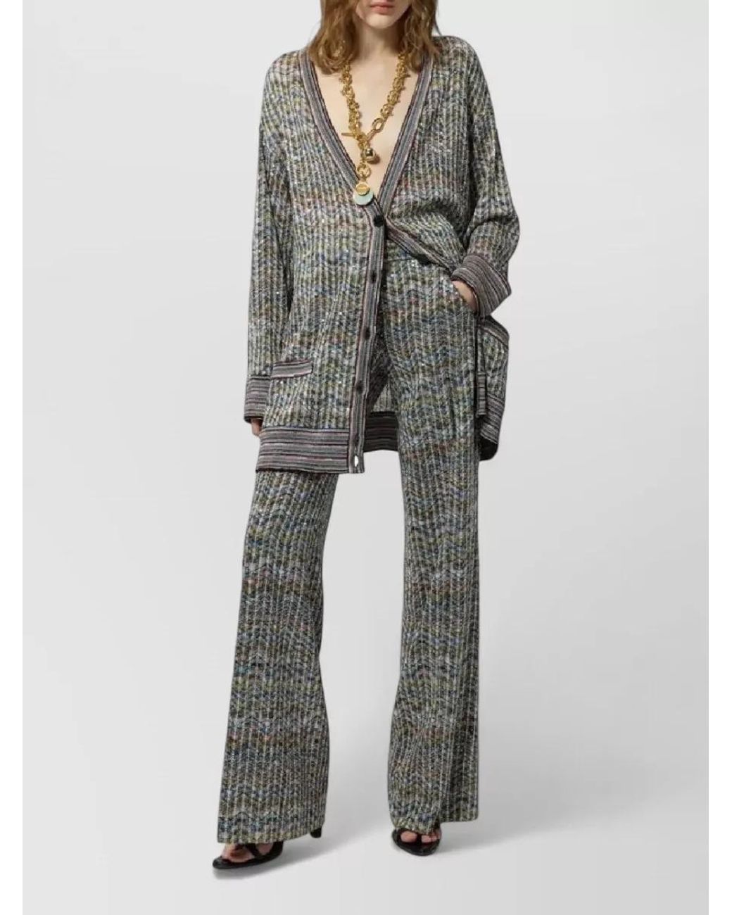 Missoni Gray Straight-Leg Trousers