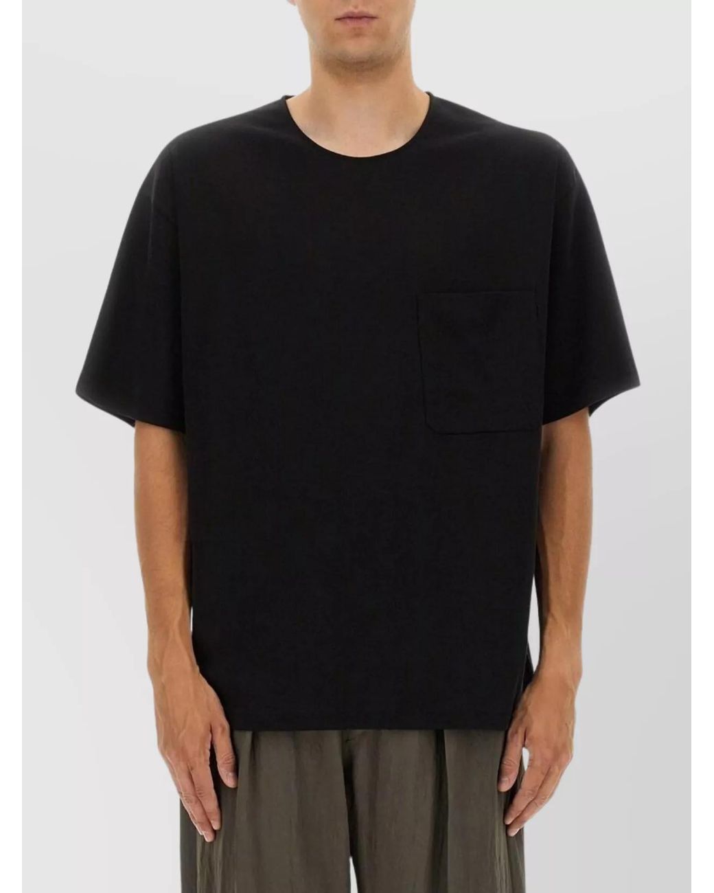 Lemaire Black Silk Cotton Relaxed-Fit Short-Sleeve T-Shirt for men
