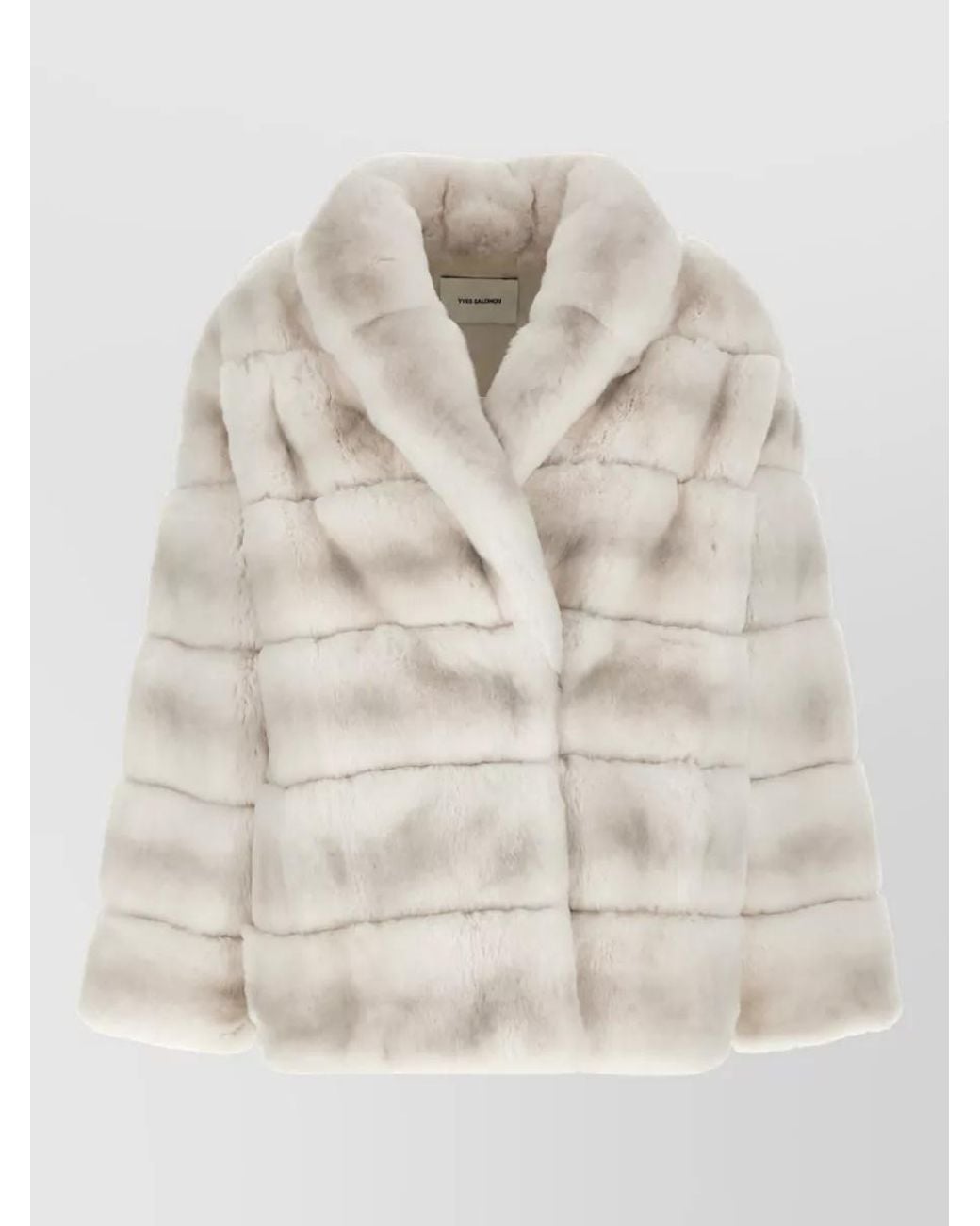 Yves Salomon Natural Quilted Fur Coat