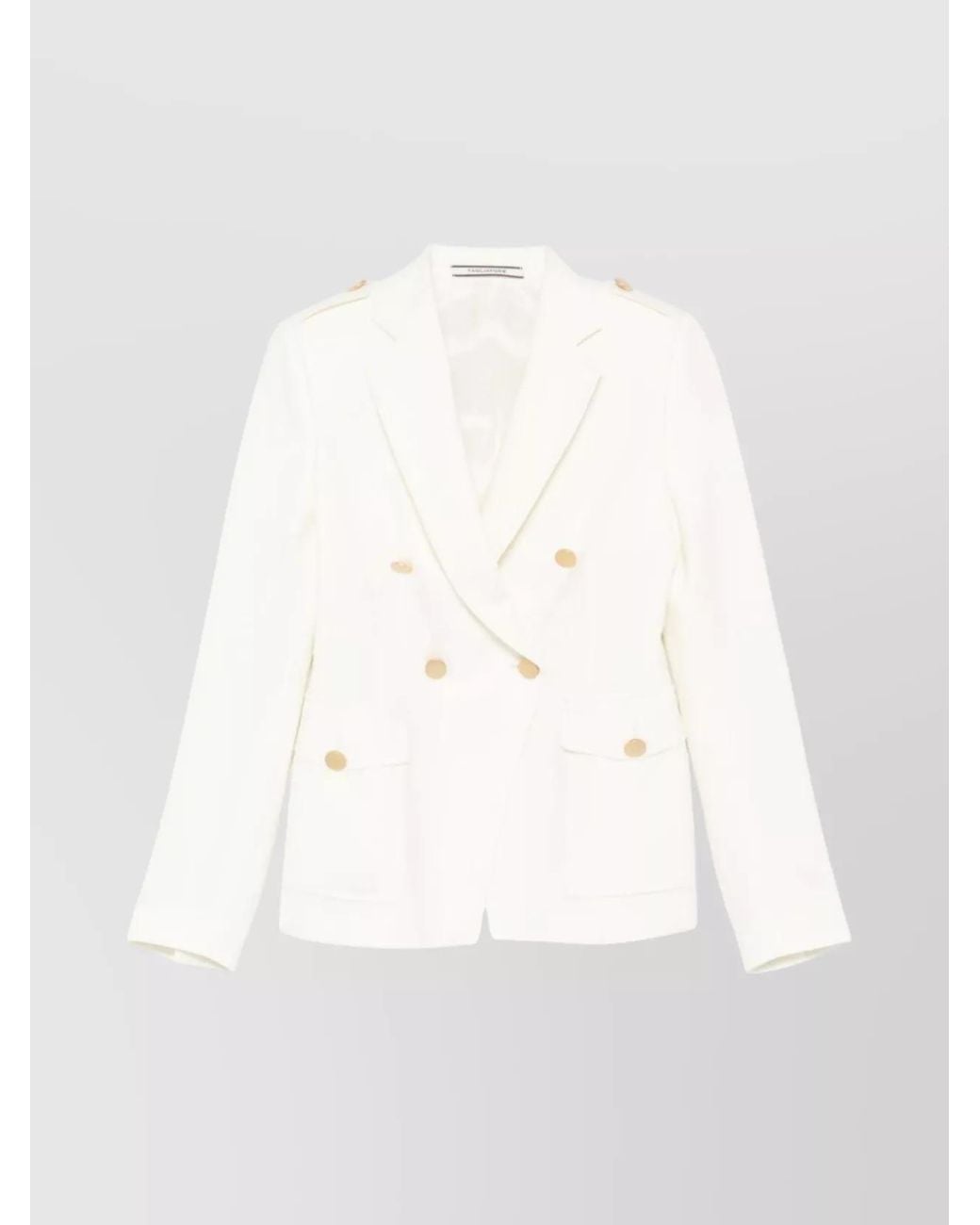Tagliatore White Wool Double-Breasted Blazer