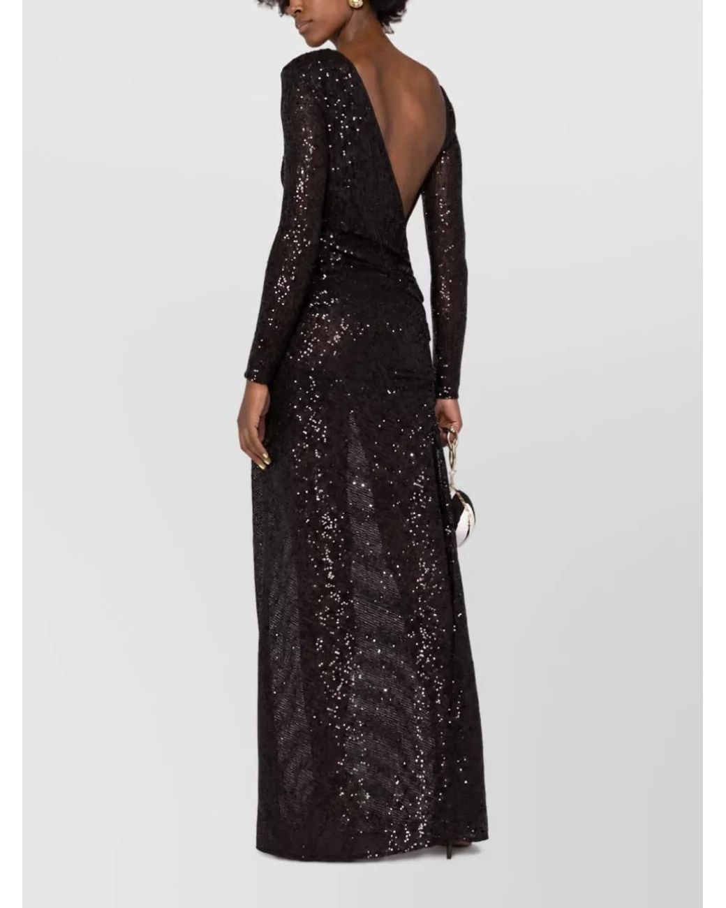 Elisabetta Franchi Black Knee-Length Gown