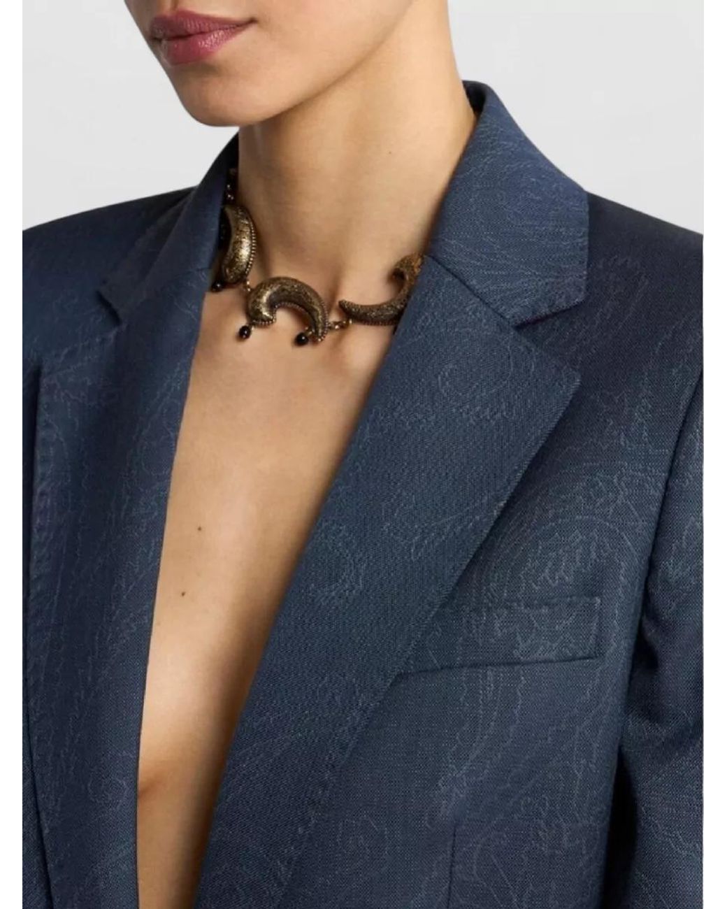 Etro Blue Wool Tailored Blazer