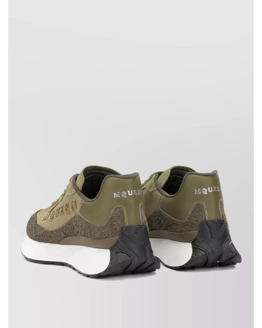 McQueen Green Leather Low-Top Sneakers for men