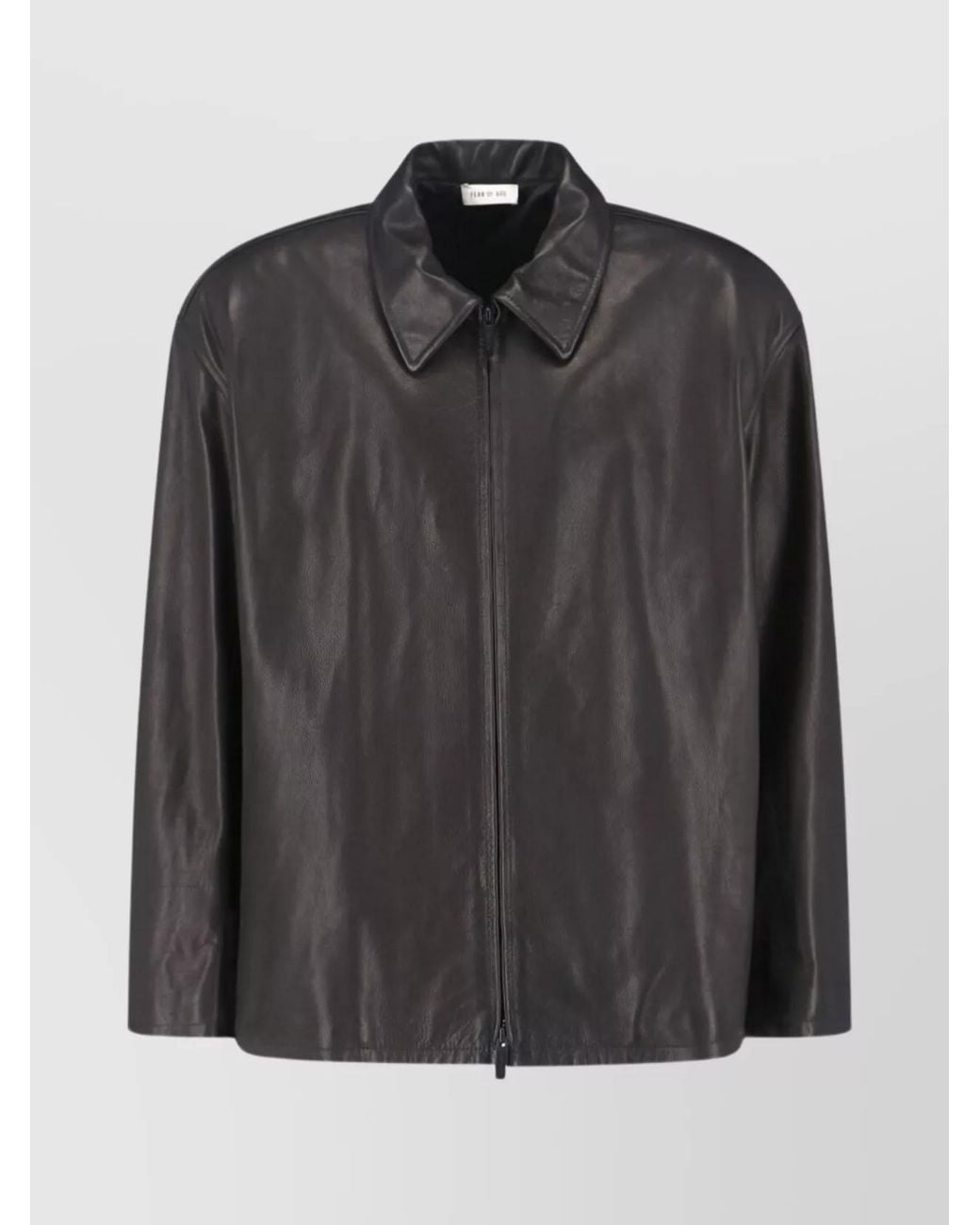 Fear Of God Black Leather Jacket for men