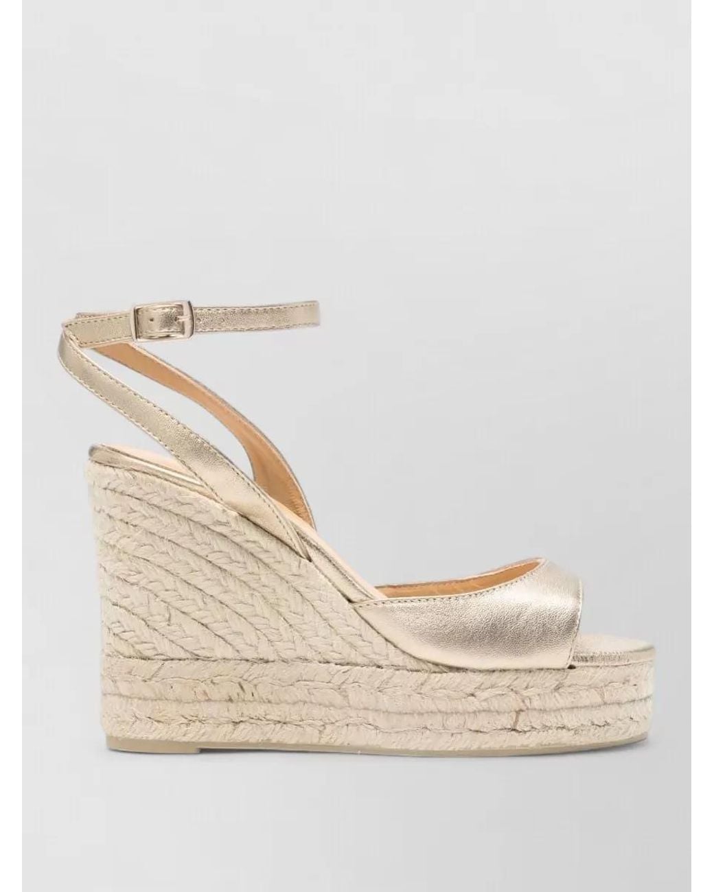 Castaner Natural Leather Wedge Espadrilles