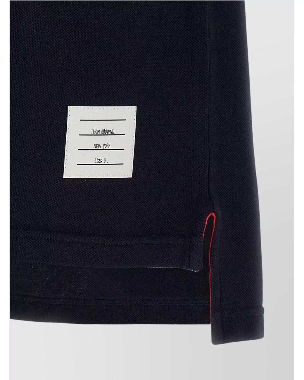 Thom Browne Blue Cotton Piqué Short-Sleeve Polo Shirt for men