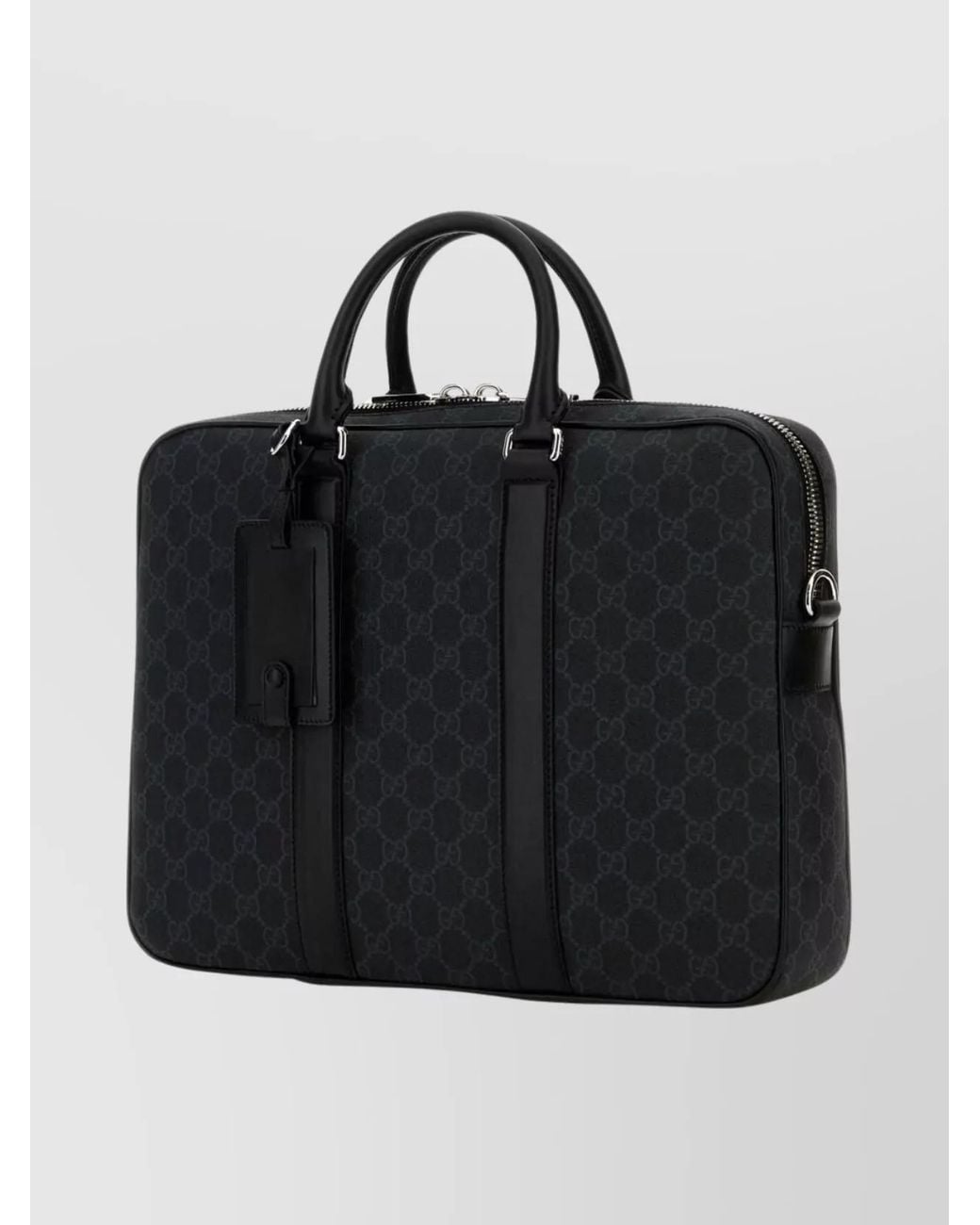 Gucci Black Structured Shoulder Bag Luggage Tag Feature for men