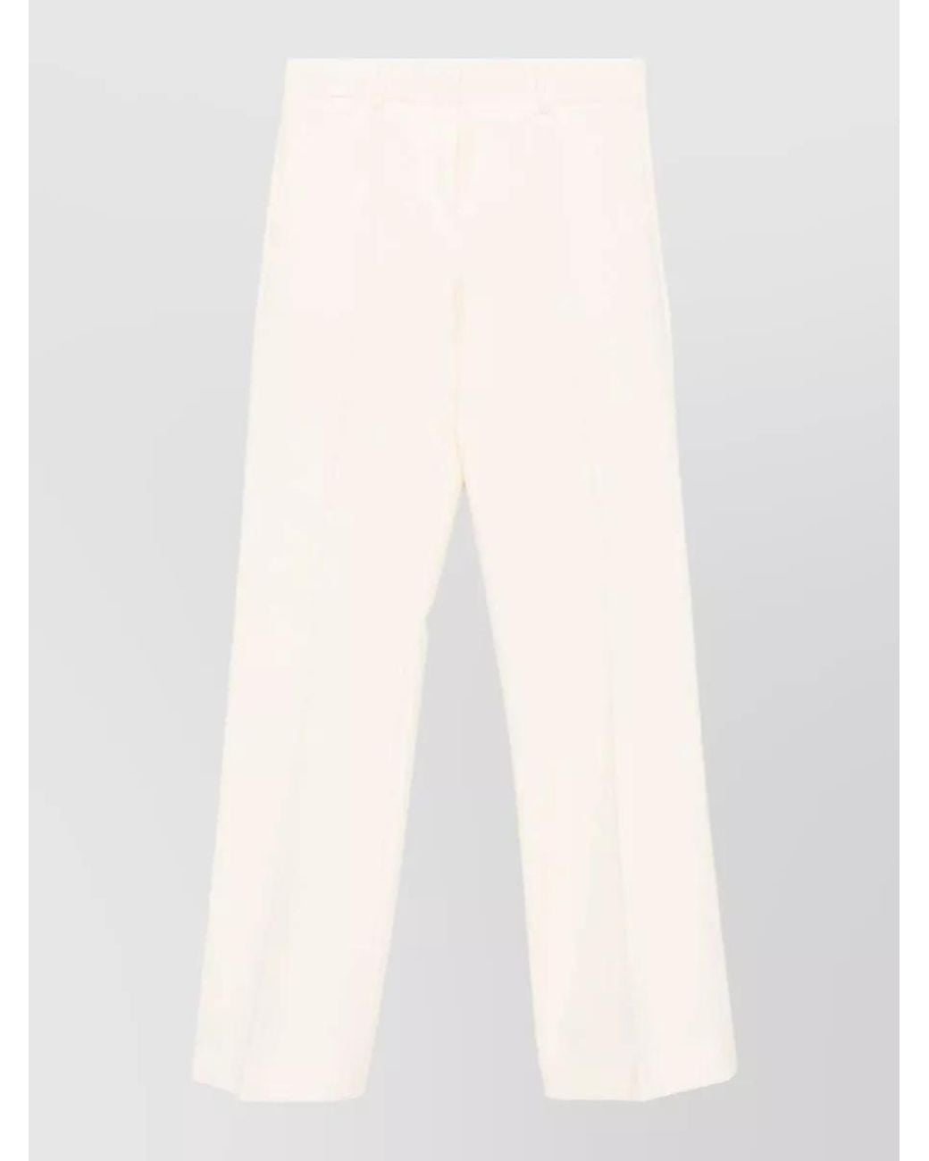 Alberto Biani White Virgin Wool Flared Tailored Trousers