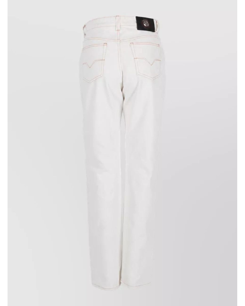 Versace White High-Rise Straight-Leg Jeans