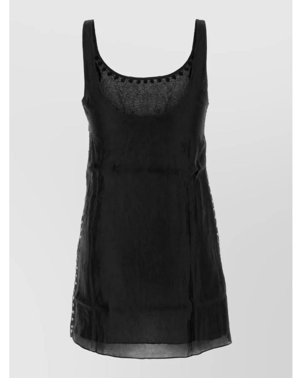 GIMAGUAS Black Silk Mini Dress