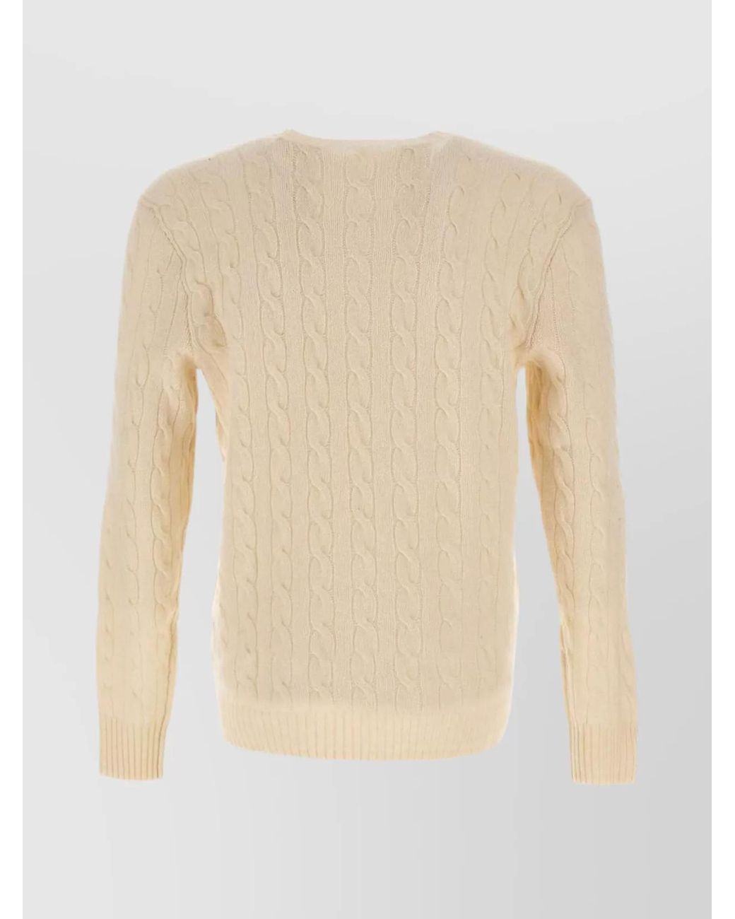 Polo Ralph Lauren Natural Wool Cashmere Cable Knit Crewneck Jumper for men