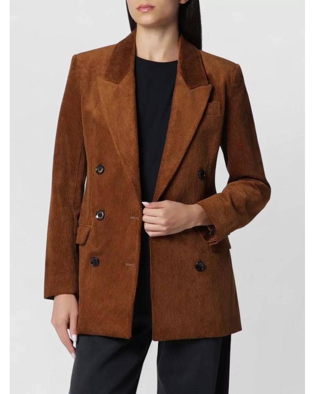 Isabel Marant Brown Corduroy Double-Breasted Blazer