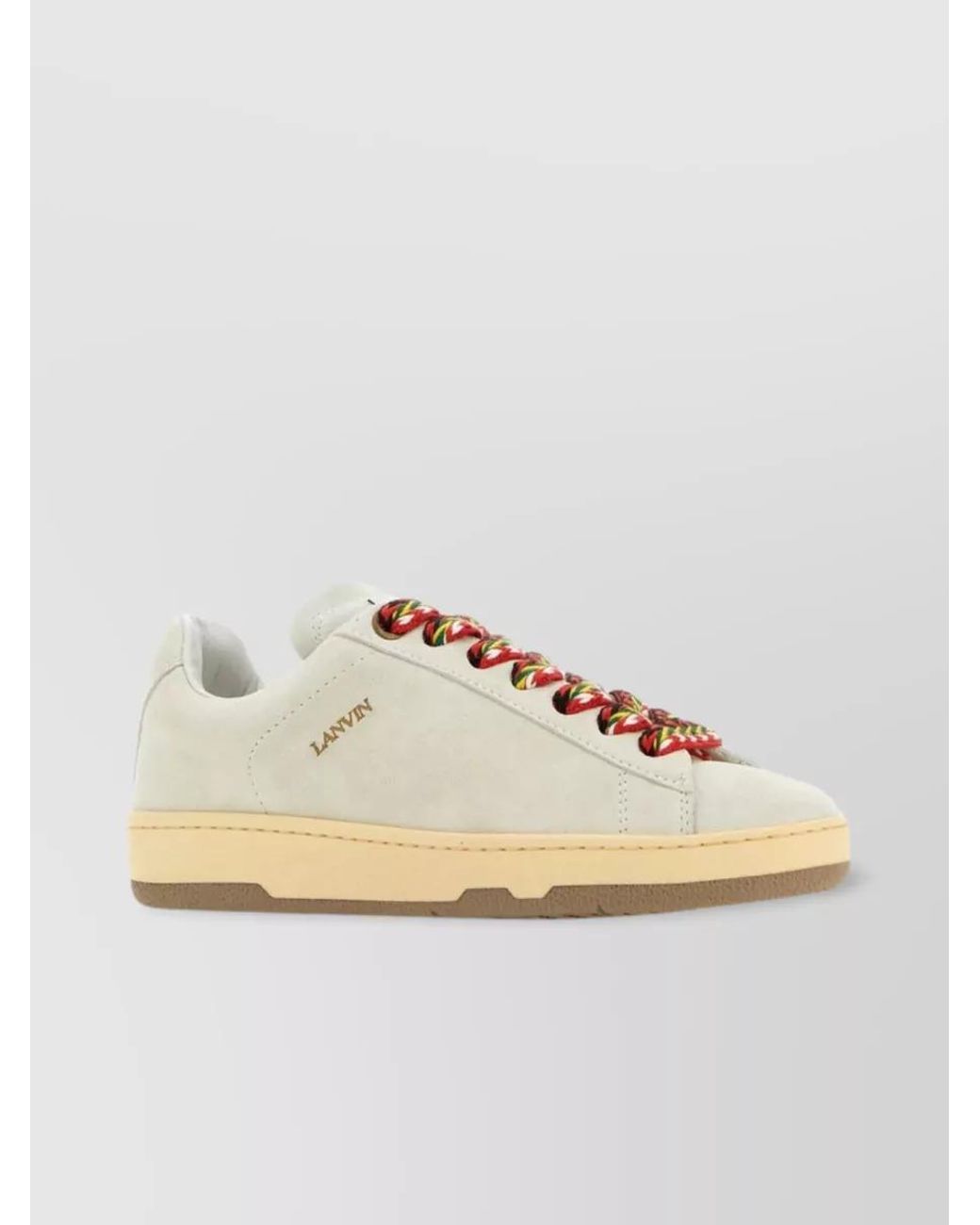 Lanvin Natural Leather Lite Curb Low-Top Sneakers