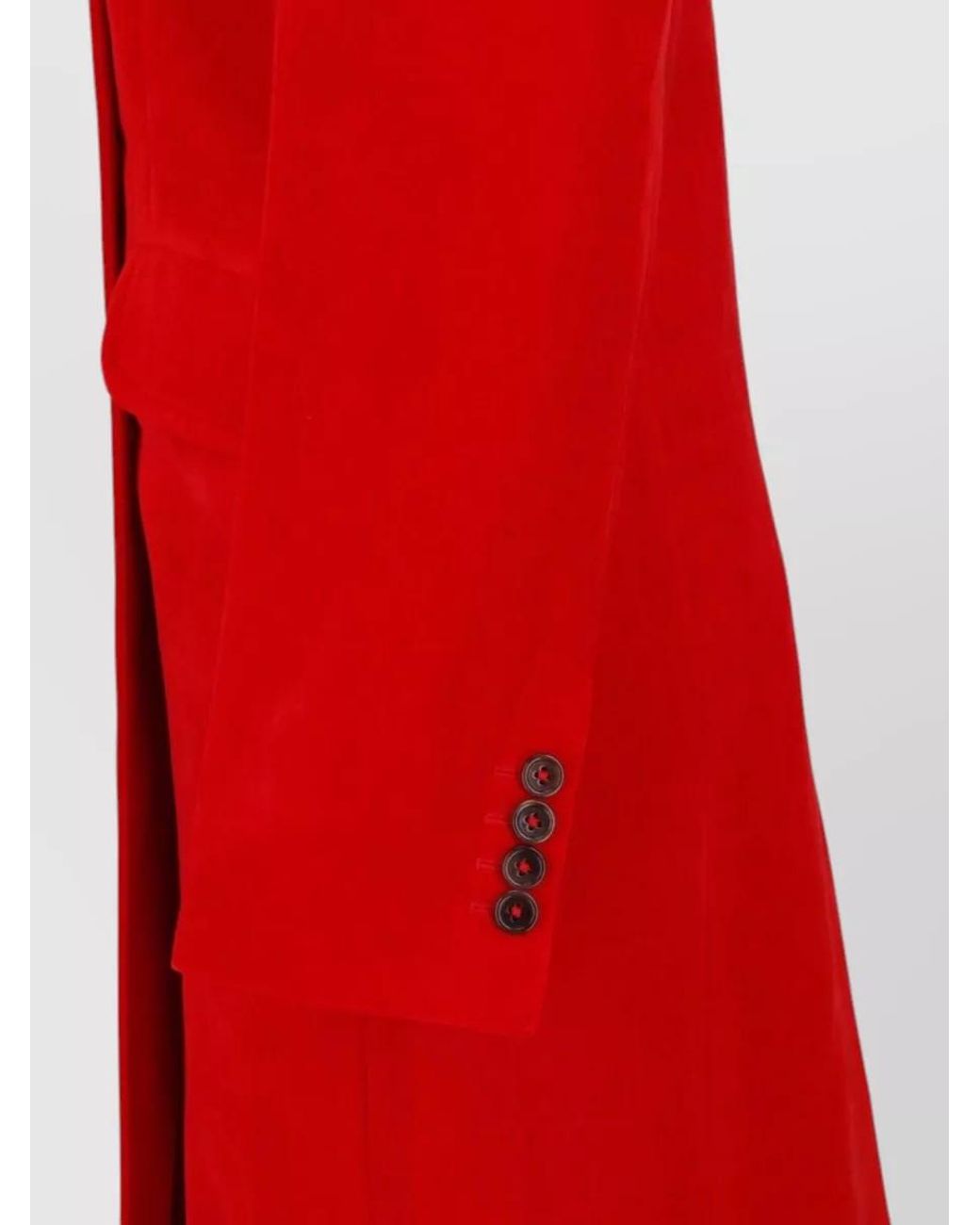 Jil Sander Red Double Breasted Coat