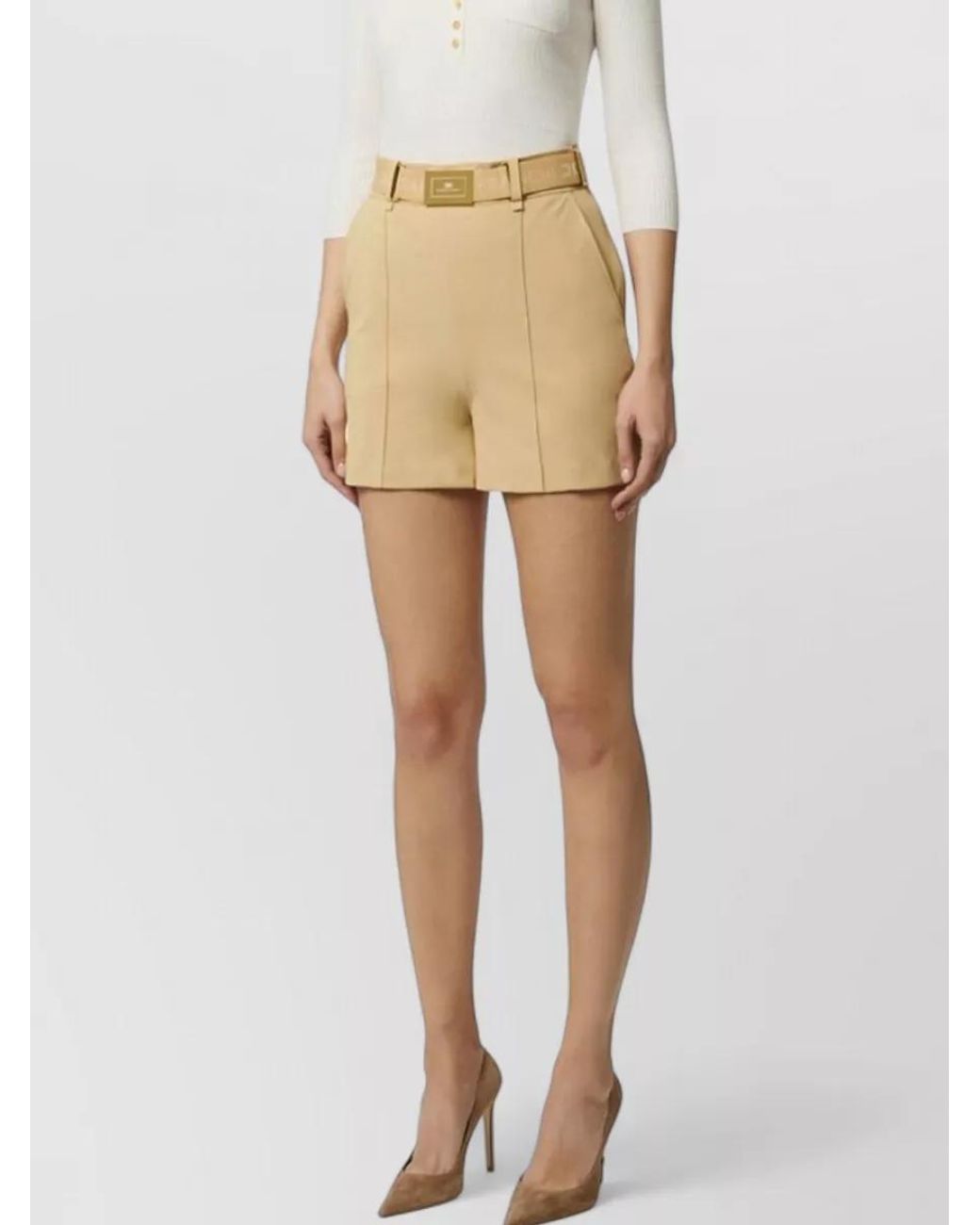 Elisabetta Franchi Natural Tailored Shorts