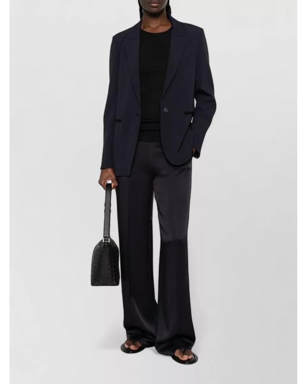 Forte_forte Blue Crepe Single-Breasted Blazer Jacket