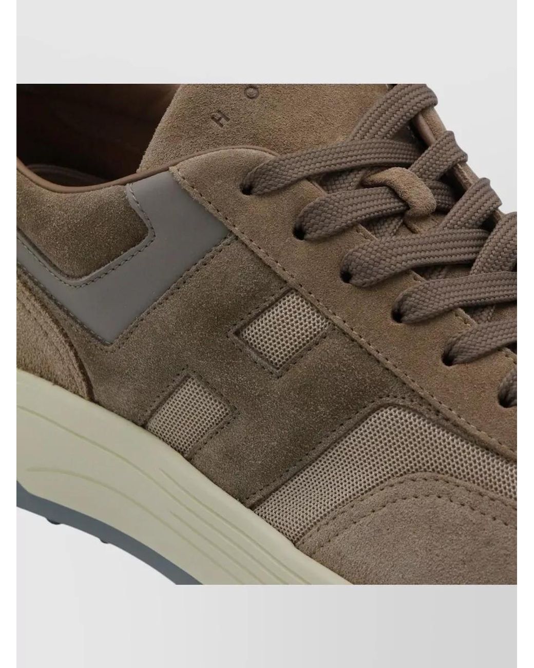 Hogan Brown Leather Low-Top Sneakers for men