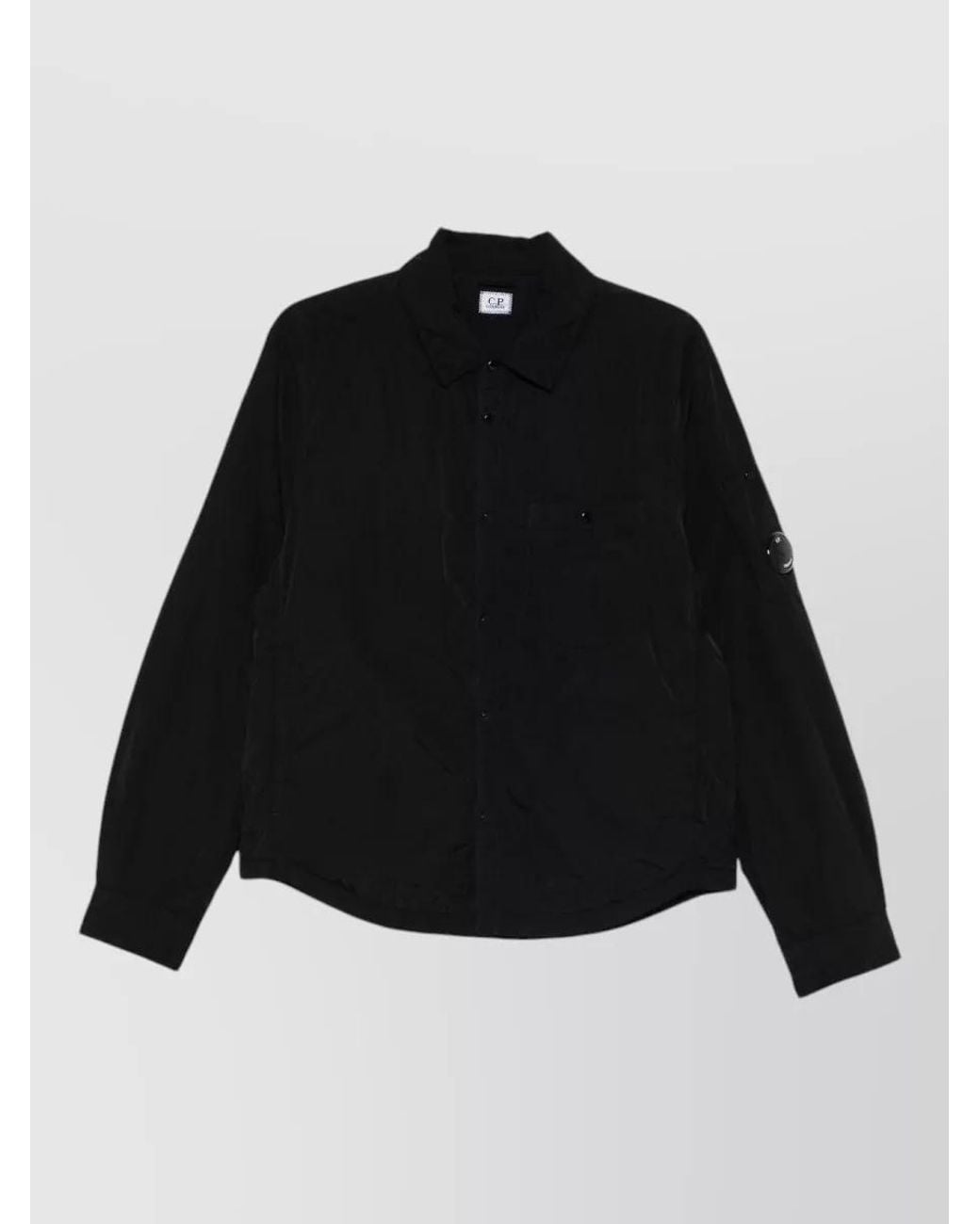 C P Company Black Nylon Padded Overshirt for men
