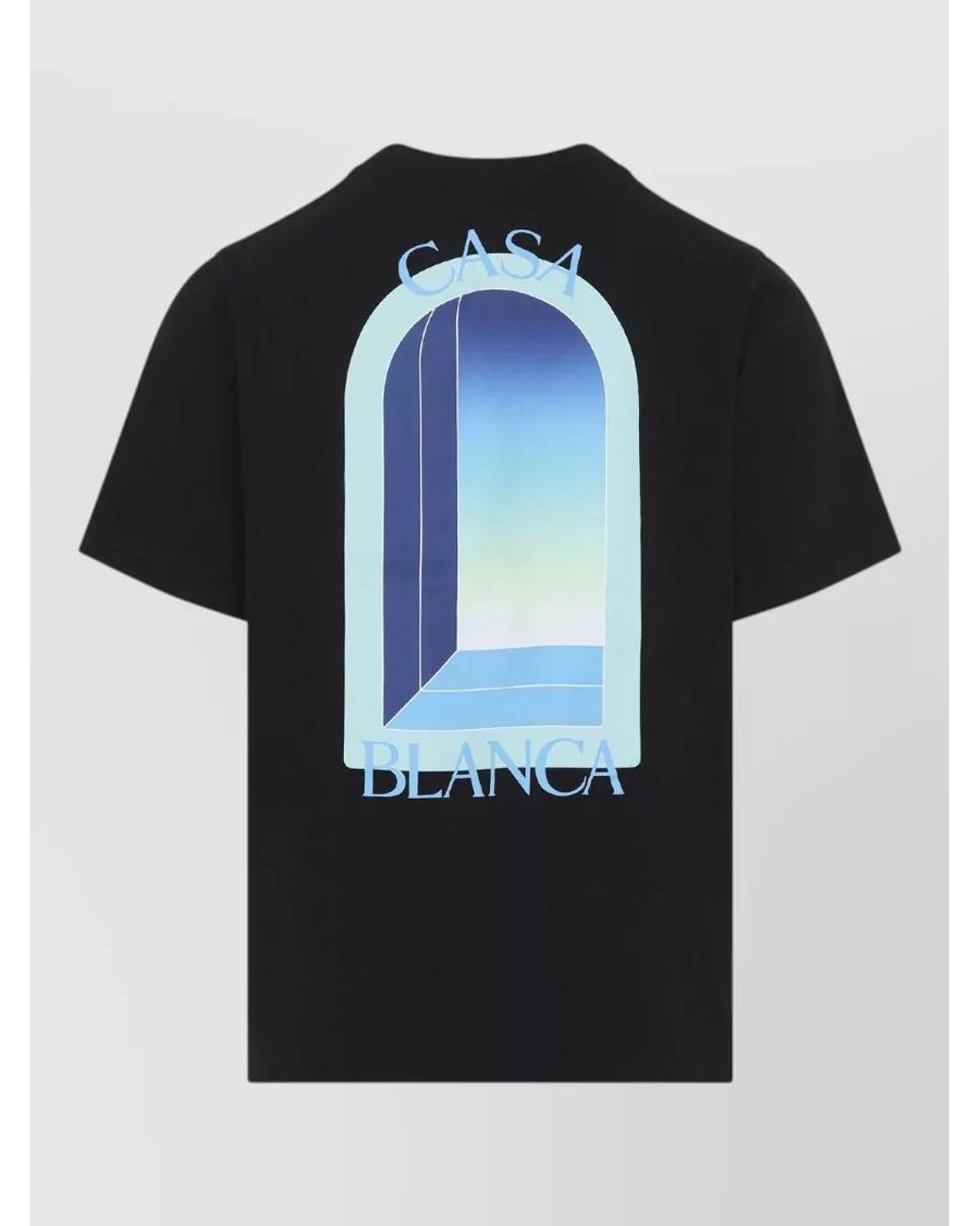 Casablanca Black Cotton Logo Print Short-Sleeve T-Shirt for men