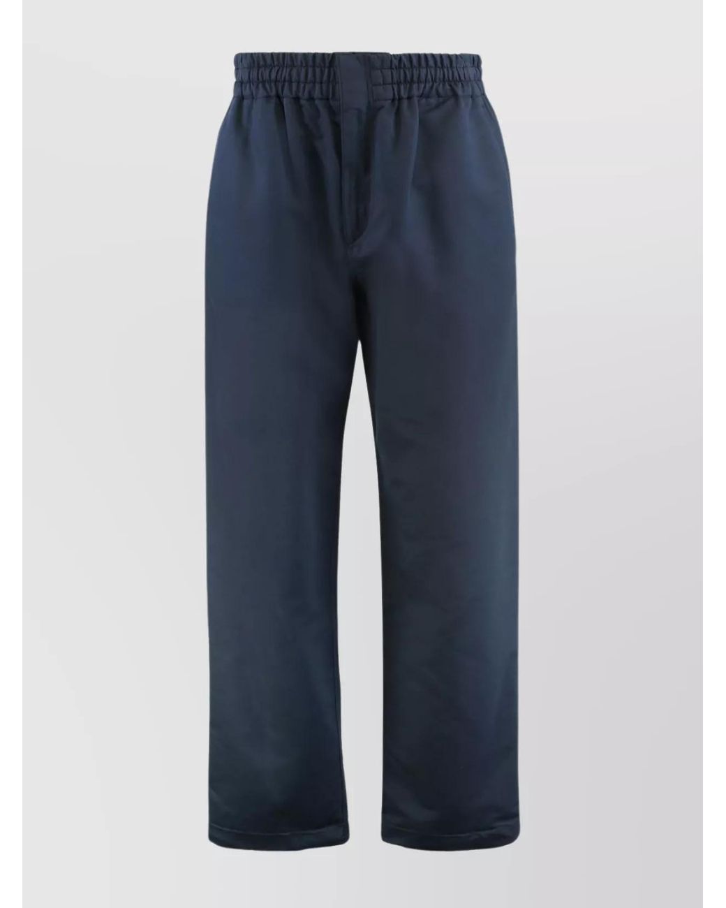 Bottega Veneta Blue Relaxed Wide-Leg Silk Cotton Trousers for men