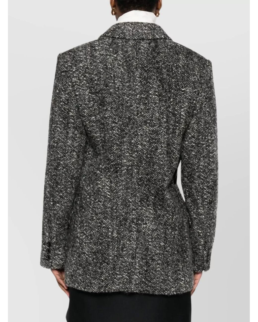 Isabel Marant Gray Wool Herringbone Double-Breasted Belted Coat