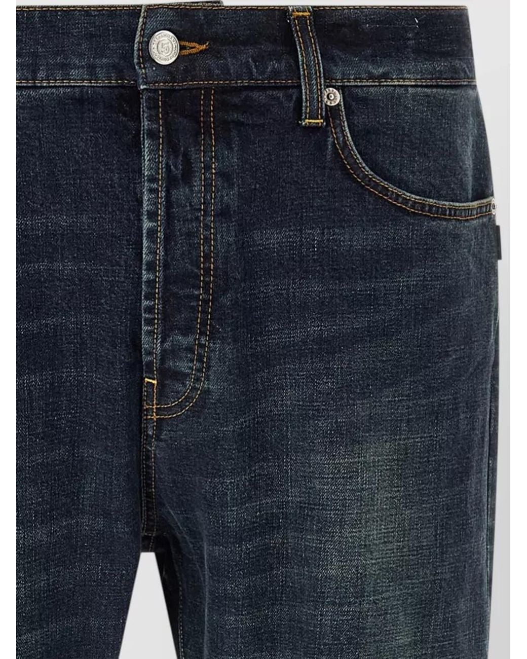 Department 5 Blue Denim Bowl Mid-Rise Straight-Leg Jeans for men