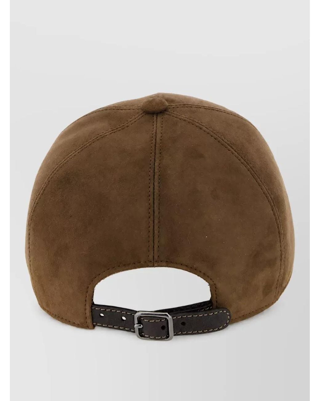 Brunello Cucinelli Brown Suede Baseball Cap