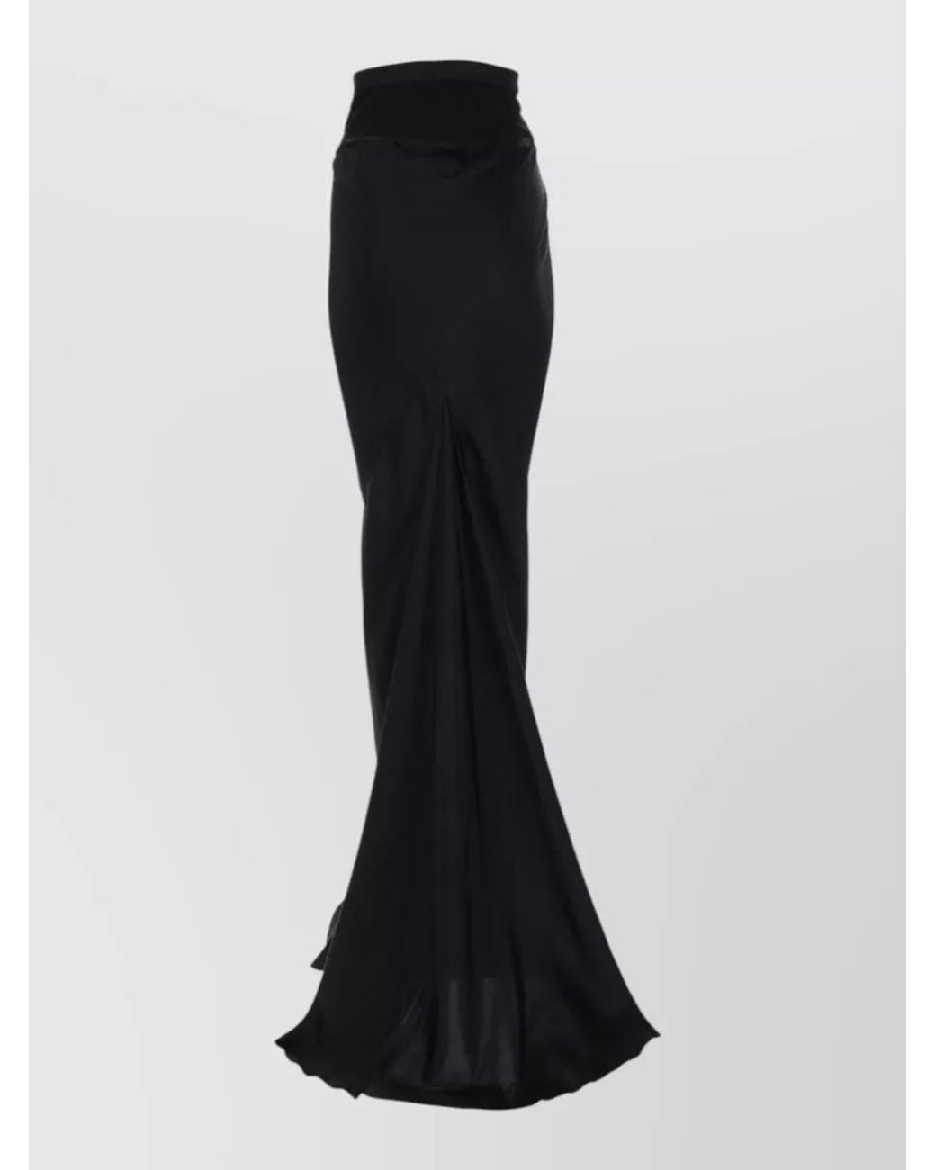 Rick Owens Black Slim Long Coda Fitted Skirt