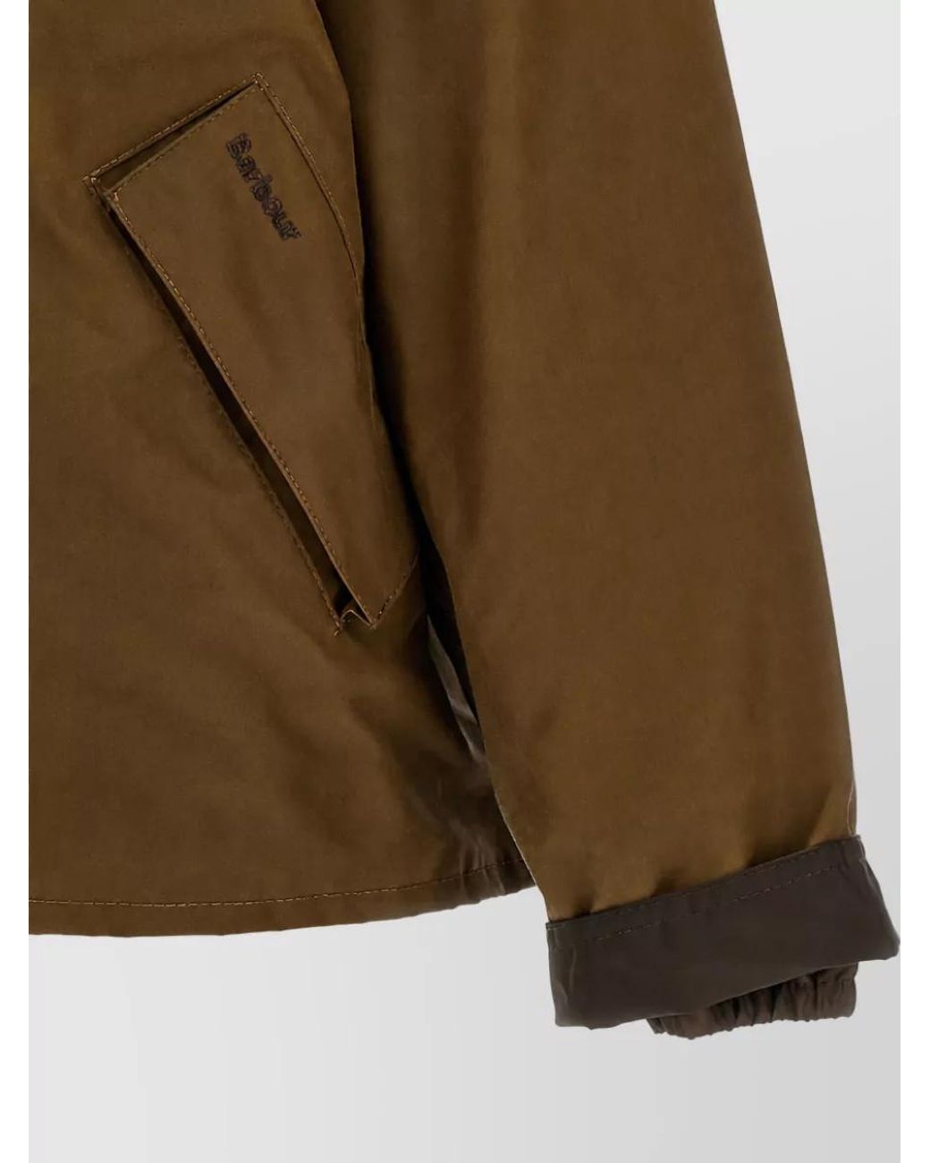 Barbour Brown Waxed Cotton Single Breasted Coat for men