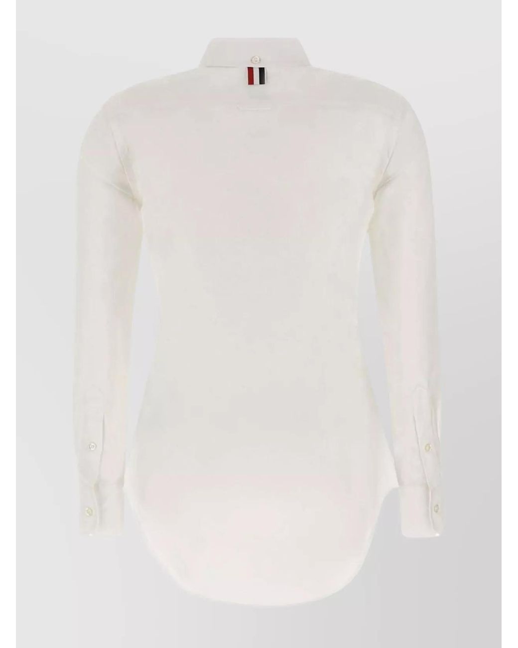 Thom Browne White Cotton Long-Sleeve Button-Down Shirt