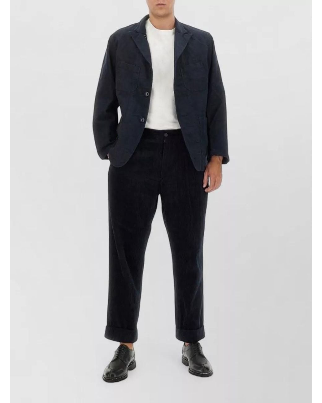 Engineered Garments Blue Velvet Straight-Leg Trousers for men