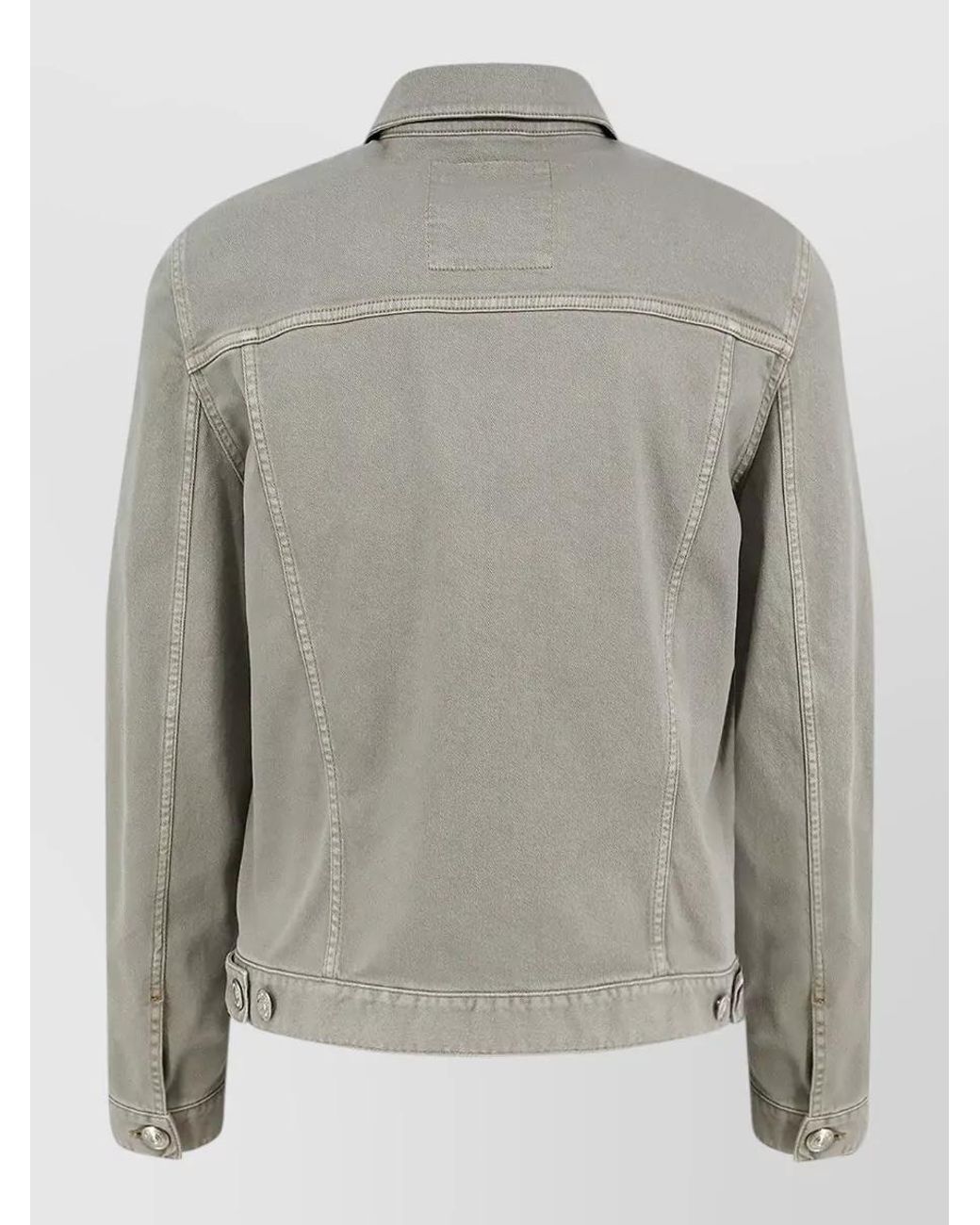 Brunello Cucinelli Gray Denim Cotton Jacket Flap Pockets for men