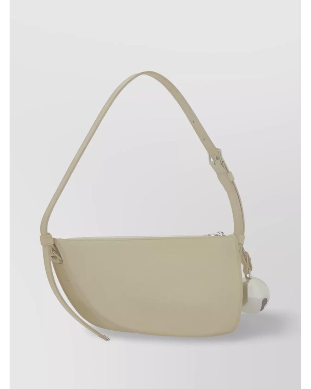 Burberry White Shield Mini Leather Shoulder Bag