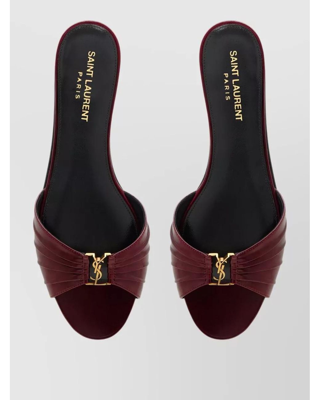 Saint Laurent Brown Leather Babylone Mules