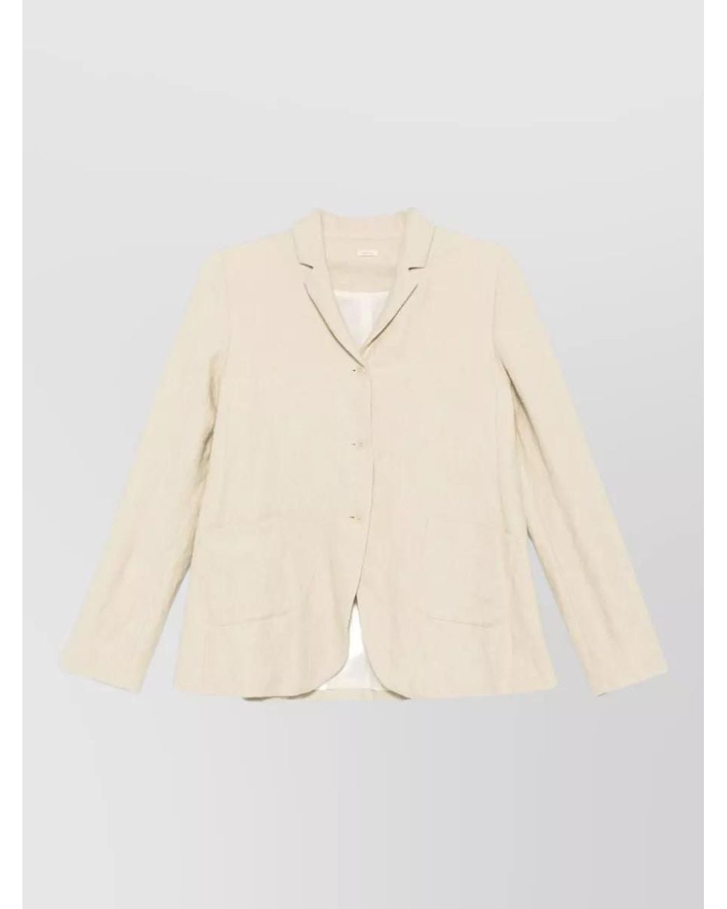 Apuntob Natural Twill Single-Breasted Coat