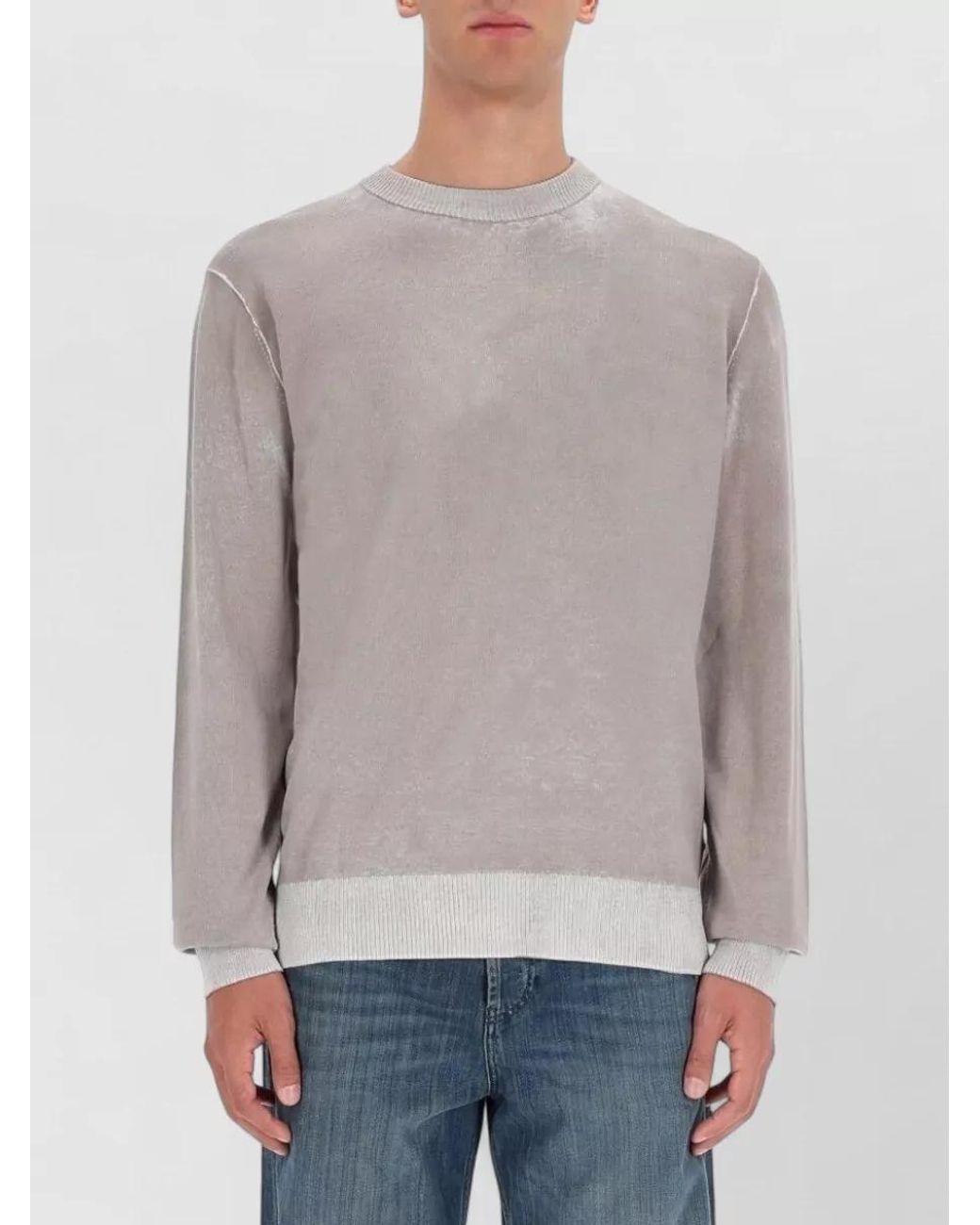 DIESEL Gray Cotton Jersey T-Shirt for men