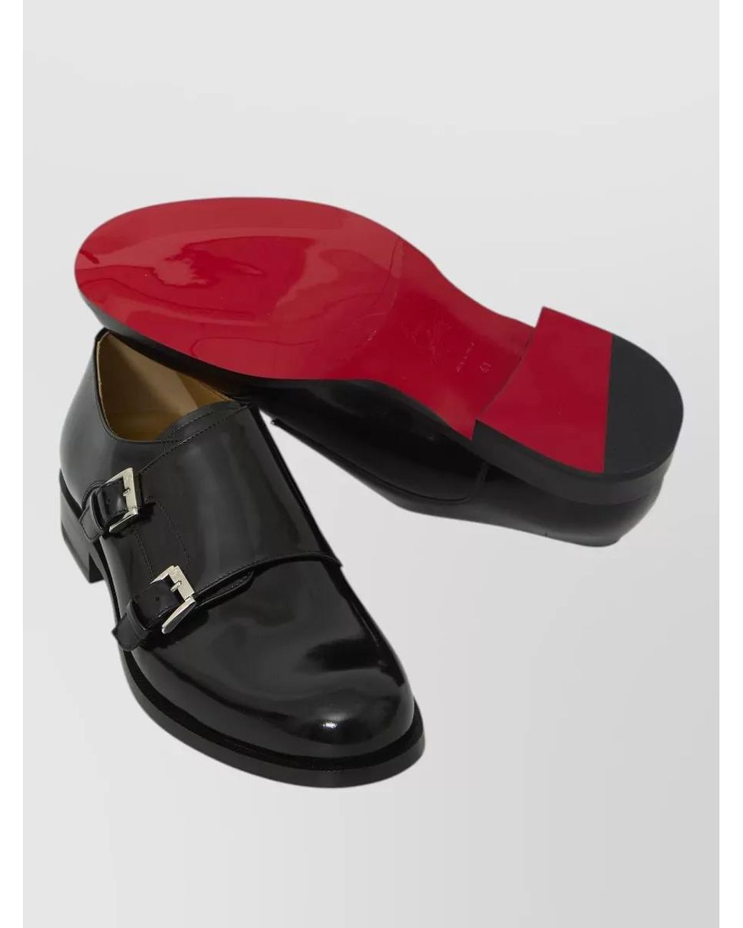Christian Louboutin Black Leather Monk Shoes for men