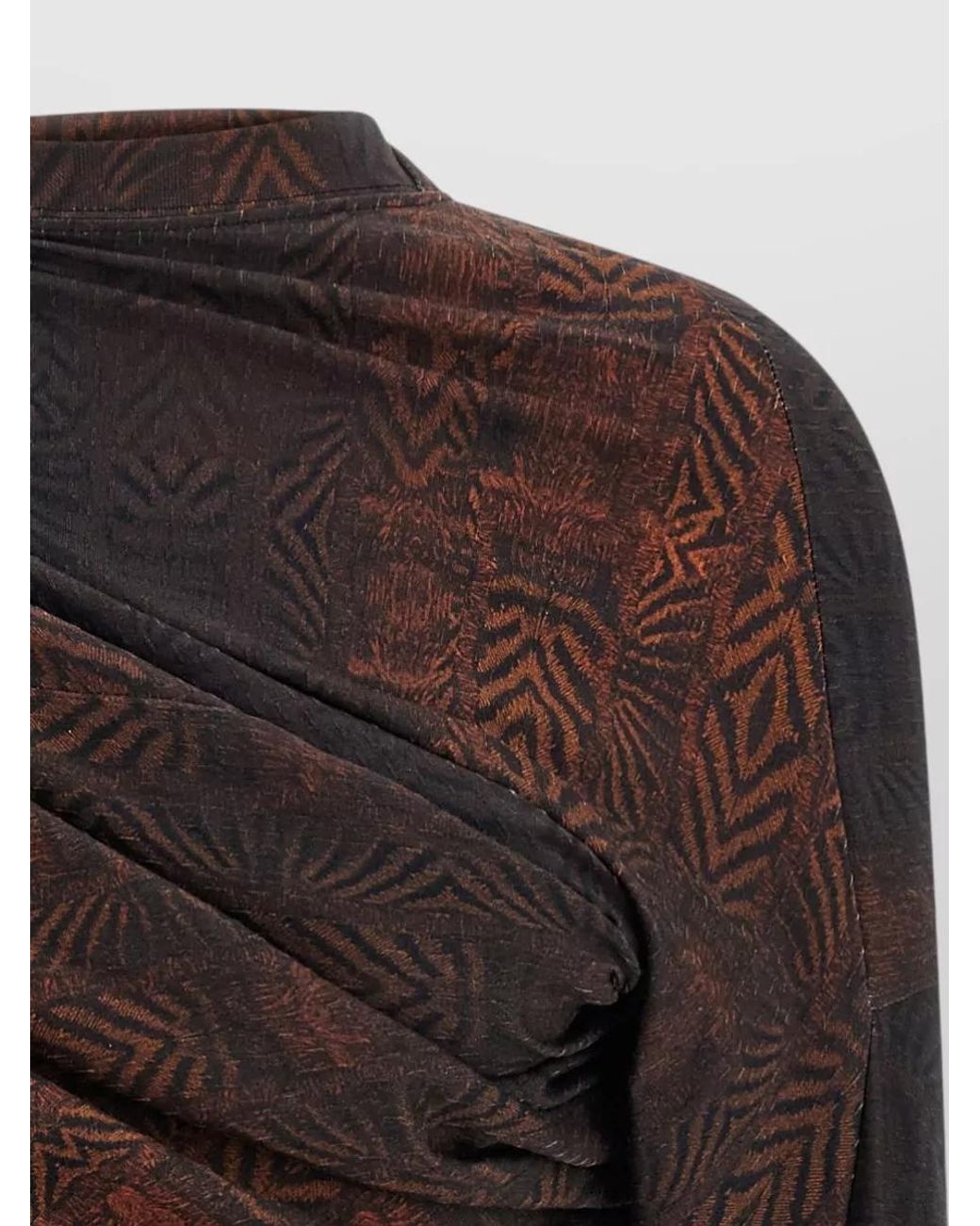 Kiko Kostadinov Black Cotton Printed Asymmetric Draped Long-Sleeve Top