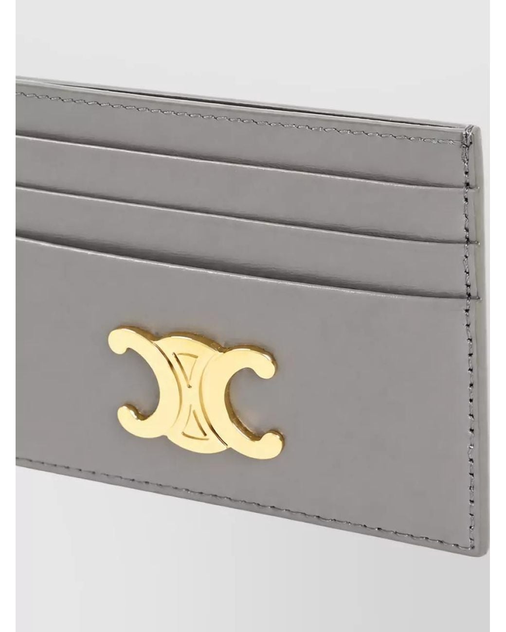 Céline Gray Leather Card Holder