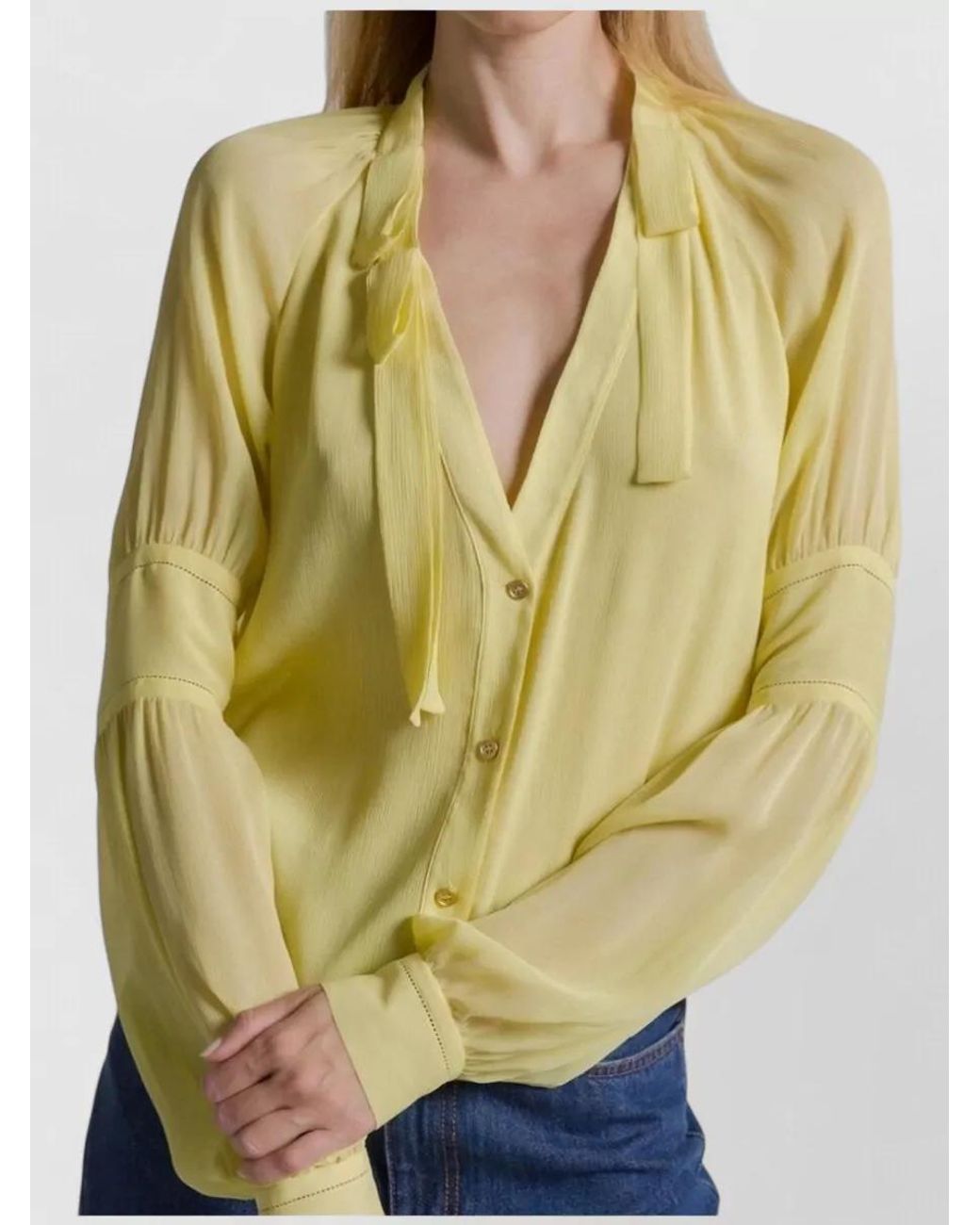 Alberta Ferretti Yellow Silk Blend Blouse