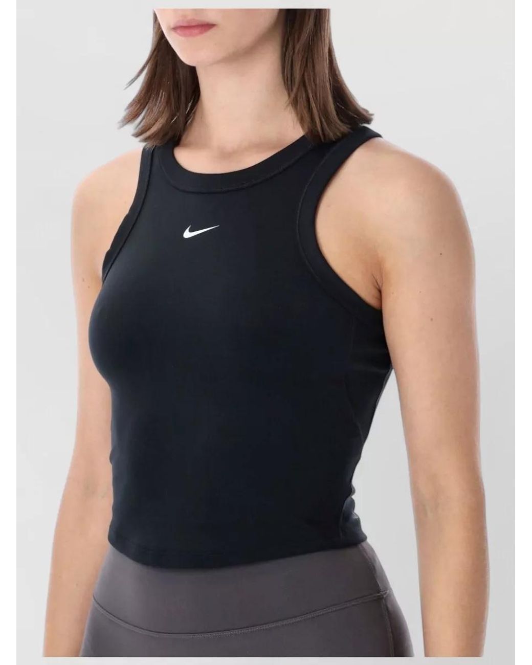 Nike Blue Cropped Slim-Fit Tank Top