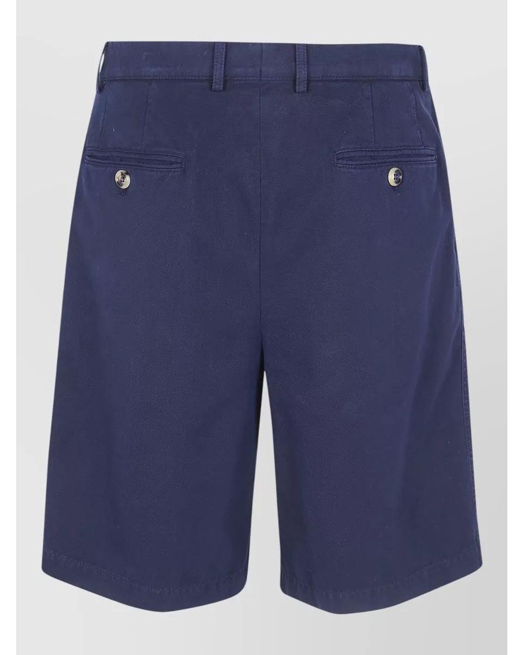Brunello Cucinelli Blue Cotton Bermuda Shorts for men