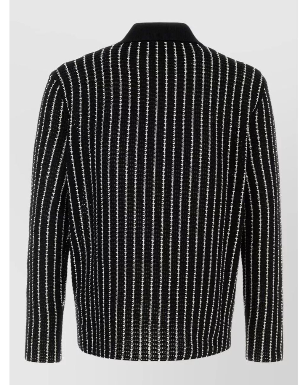Jil Sander Black Cotton Crochet Cardigan for men