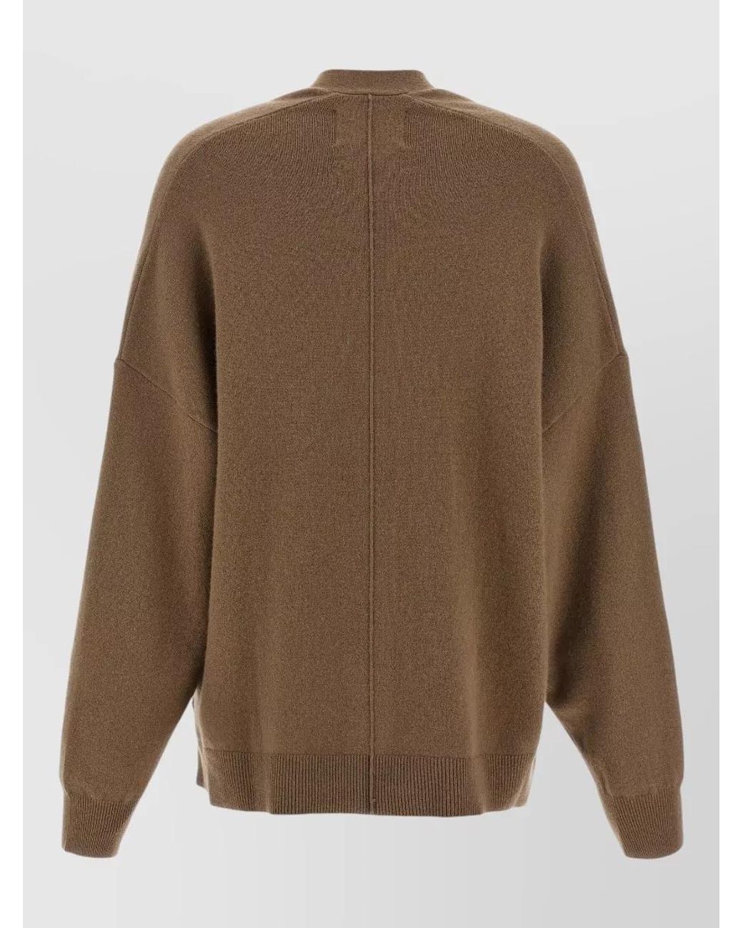 Extreme Cashmere Brown Cashmere Oversized Ribbed V-Neck Cardigan